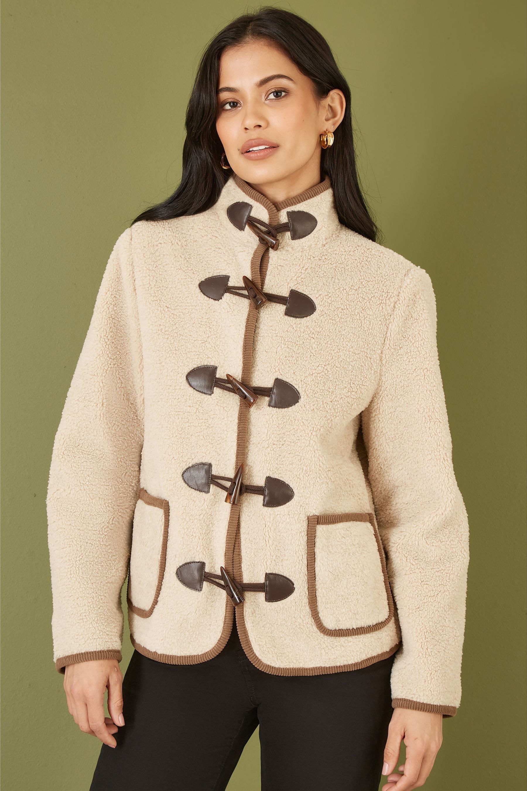 Cream borg coat online
