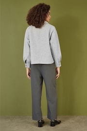 Yumi Grey Woven Shacket With Oversize Pockets - Image 3 of 5