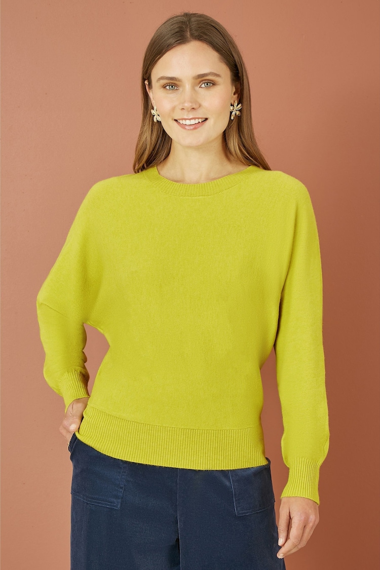 Yumi Green Knitted Batwing Jumper - Image 1 of 5