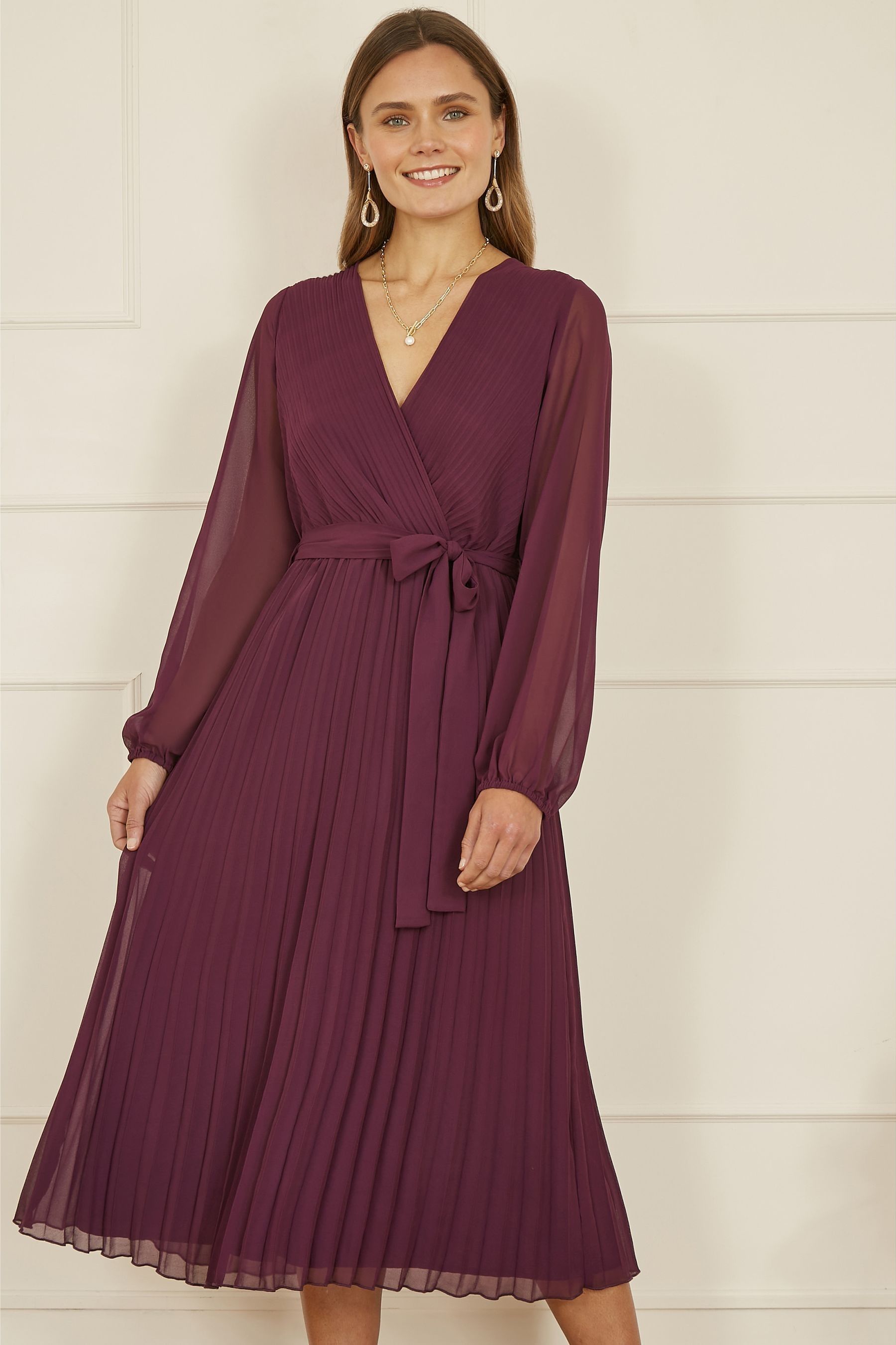 Pleated midi dress uk cheap