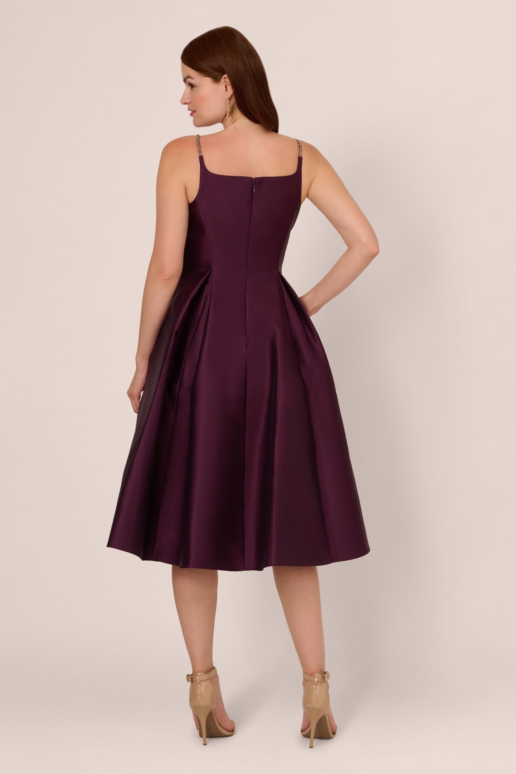 Adrianna Papell Purple Mikado Midi Dress
