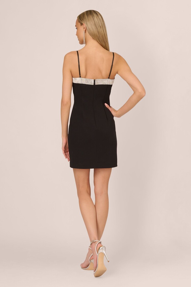 Adrianna by Adrianna Papell Knit Crepe Cocktail Black Dress - Image 2 of 7