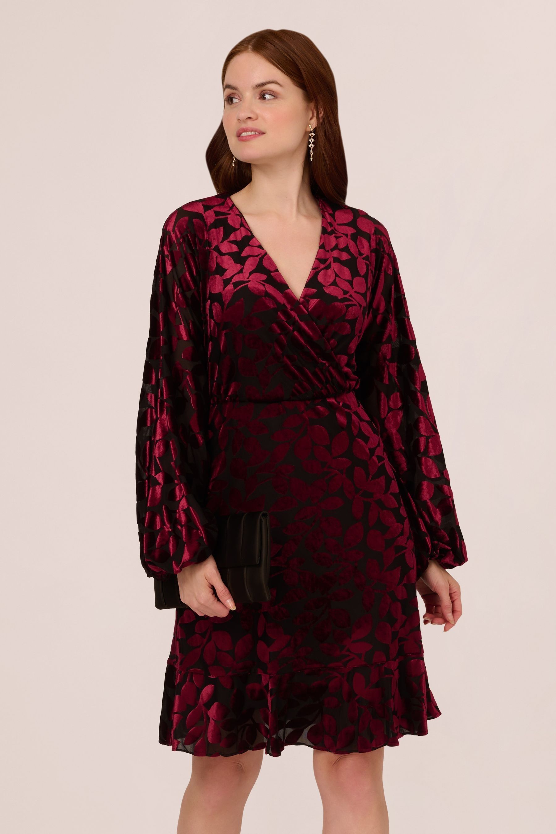 Red velvet dress short on sale