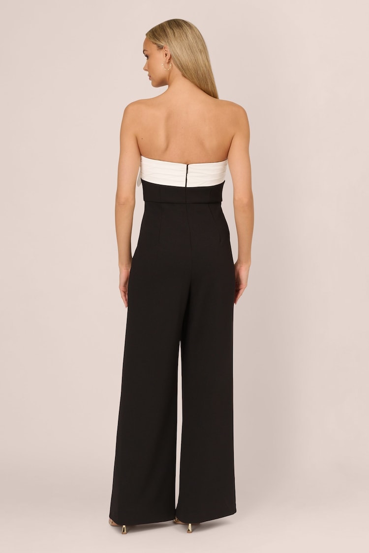 Adrianna by Adrianna Papell Knit Crepe Strapless Black Jumpsuit - Image 2 of 7