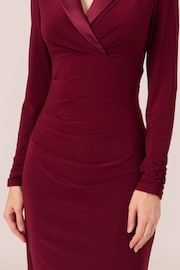 Adrianna Papell Red Jersey Tuxedo Dress - Image 5 of 7