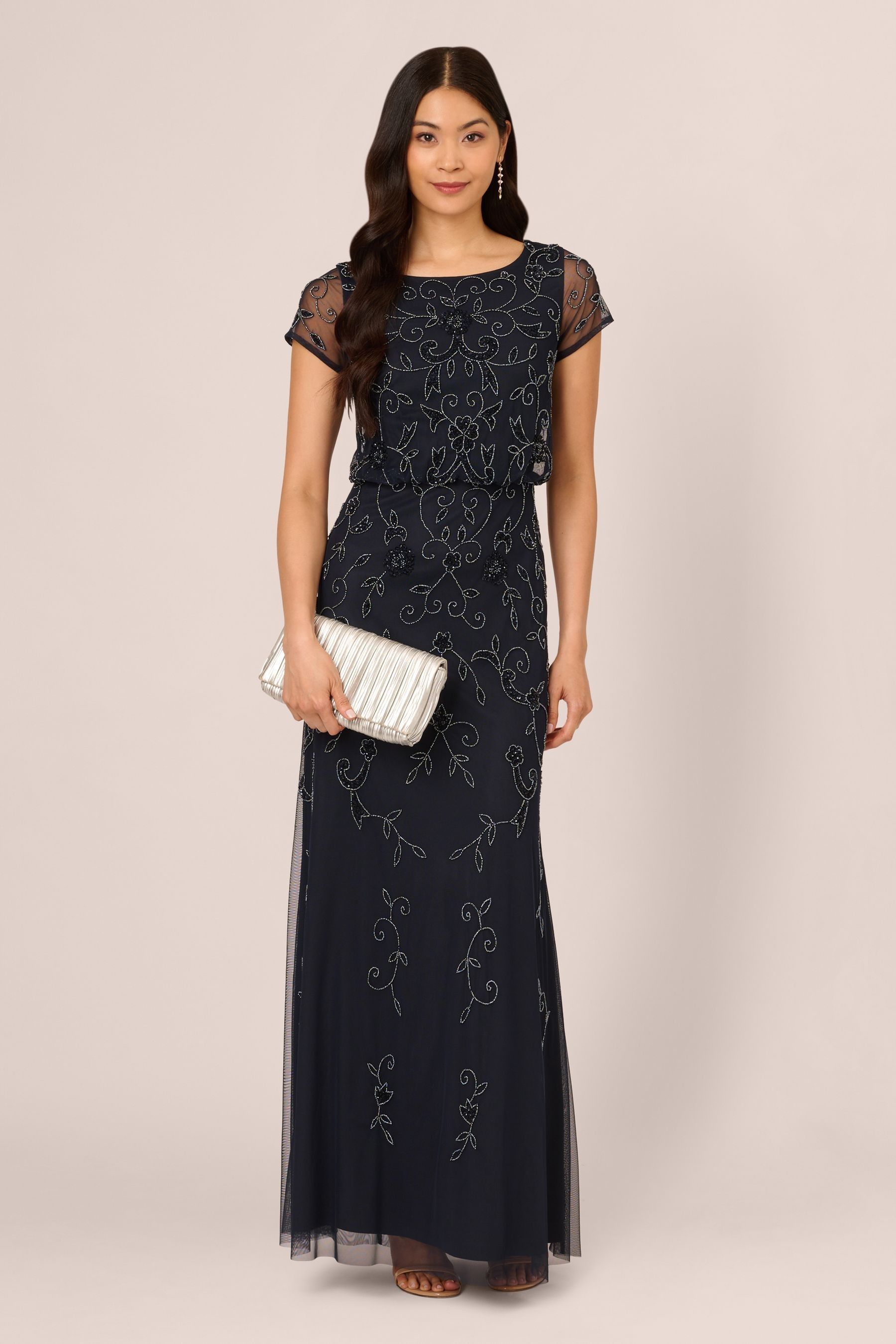 Adrianna papell petite beaded blouson gown on sale