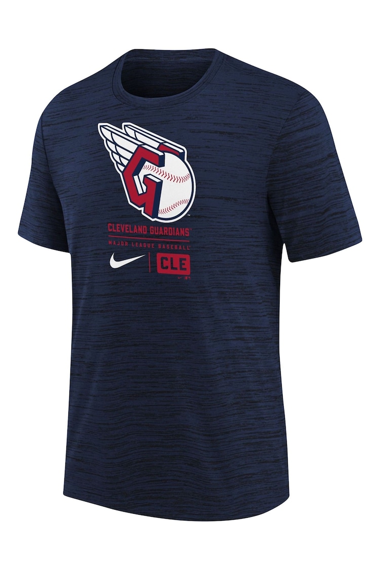 Fanatics Youth Blue MLB Cleveland Guardians Large Logo Velocity T-Shirt - Image 3 of 3