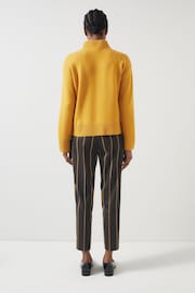 LK Bennett Black Jemima Conker Tailored Stripe Trousers - Image 2 of 4