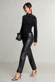 Lipsy Black Hotfix Metallic Knitted Jumper - Image 3 of 4