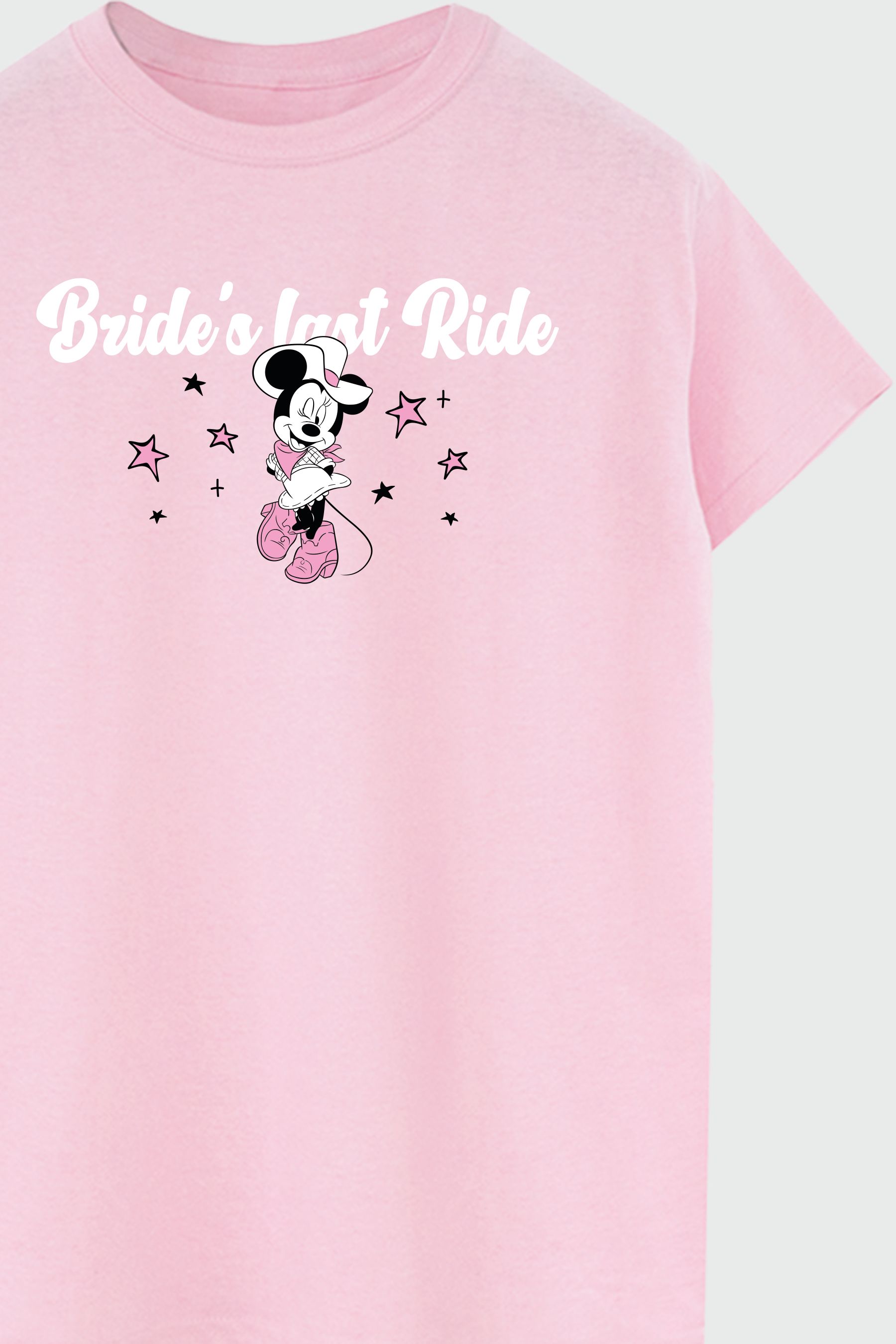 Buy Brands In Pink Women Boyfriend Fit Disney Minnie Mouse Brides Last Ride 100 Cotton T Shirt from the Next UK online shop