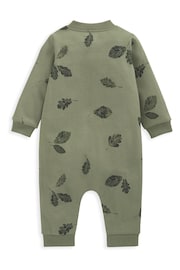 Mamas & Papas Green Leaf And Acorn Sweat Romper - Image 2 of 3