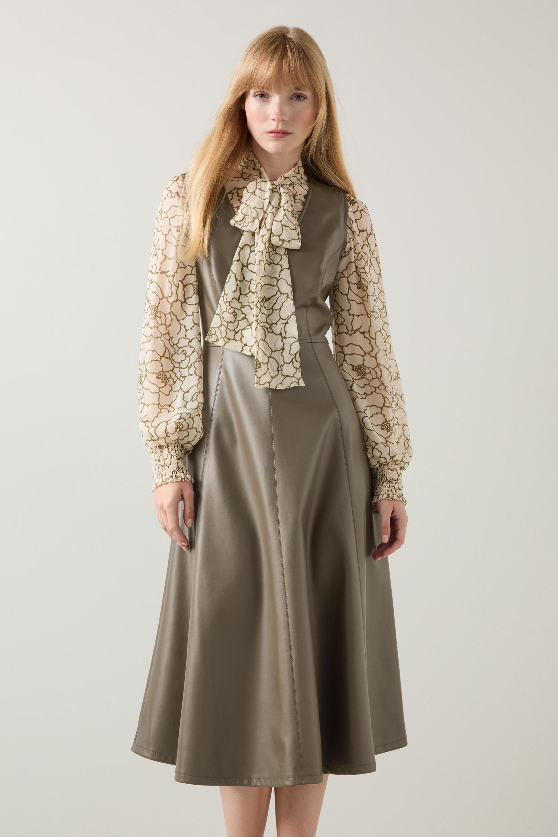 Buy LK Bennett Green Laurie Olive Faux Leather Pinafore Dress from Next Austria