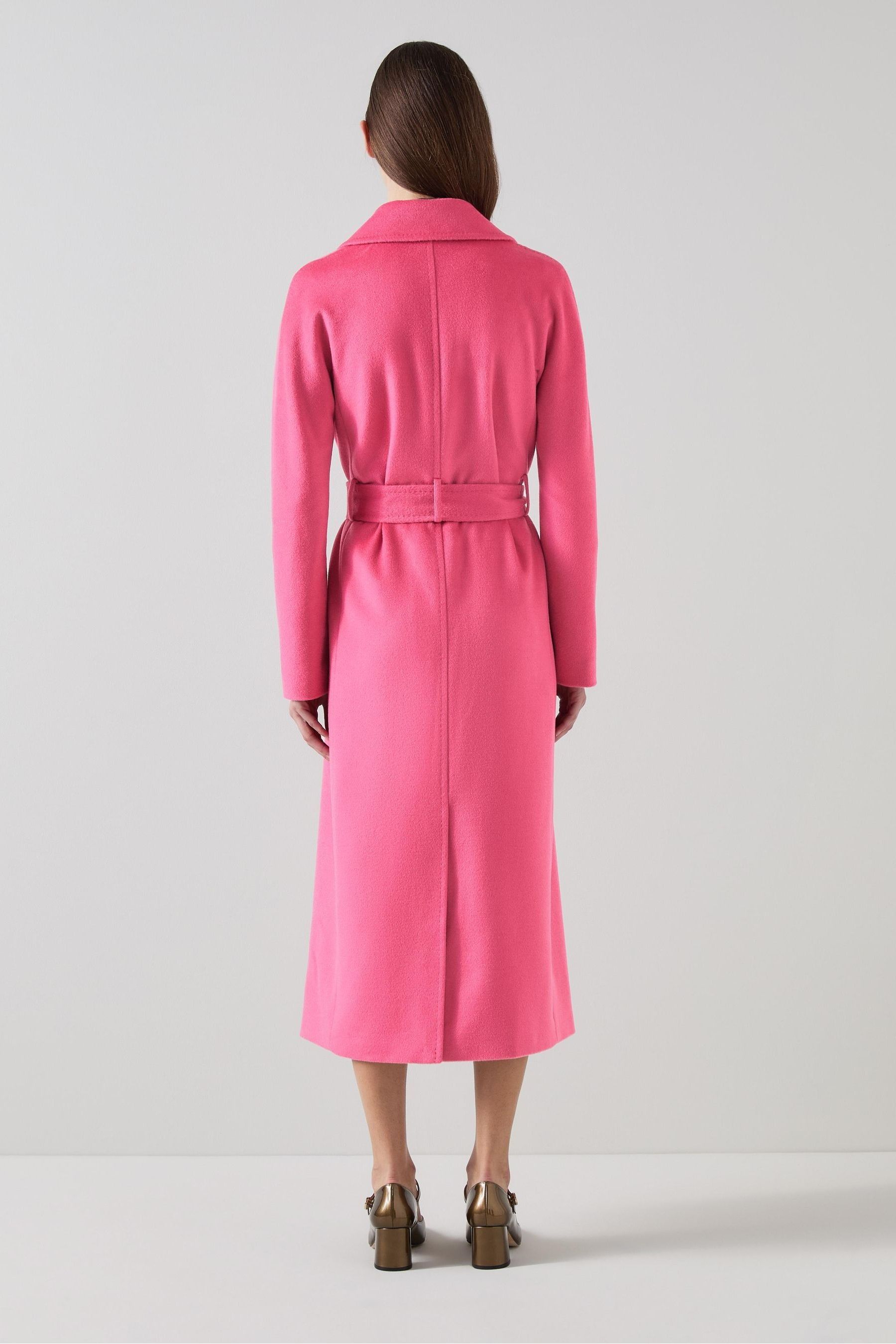 Buy LK Bennett Pink Frances Maxi Wool Coat from Next Canada