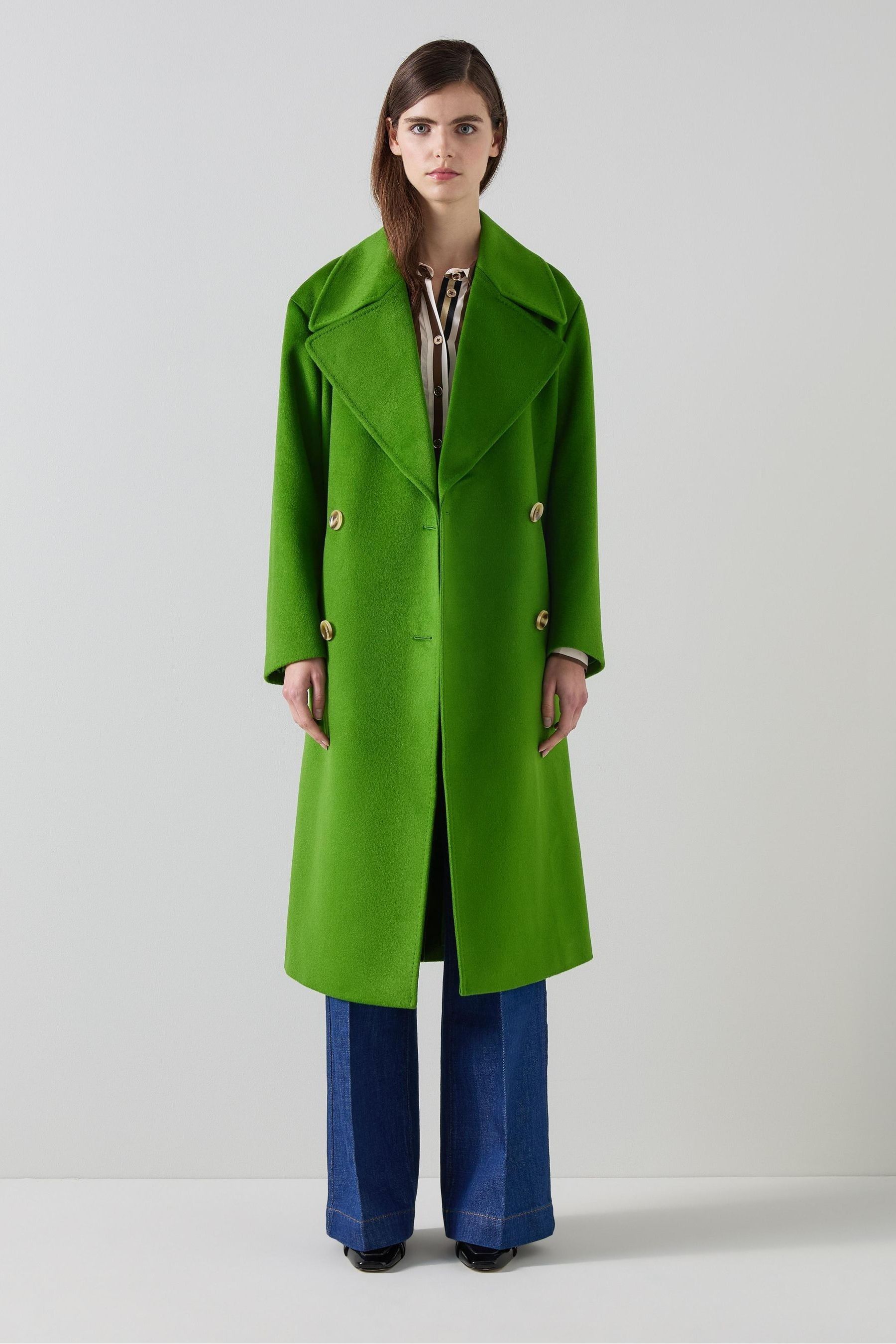 Buy LK Bennett Green Amor Double Breasted Wool Coat from Next Luxembourg