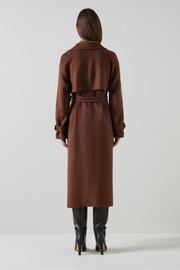 LK Bennett Lawrence Wool Midi Trench Brown Coat - Image 2 of 4