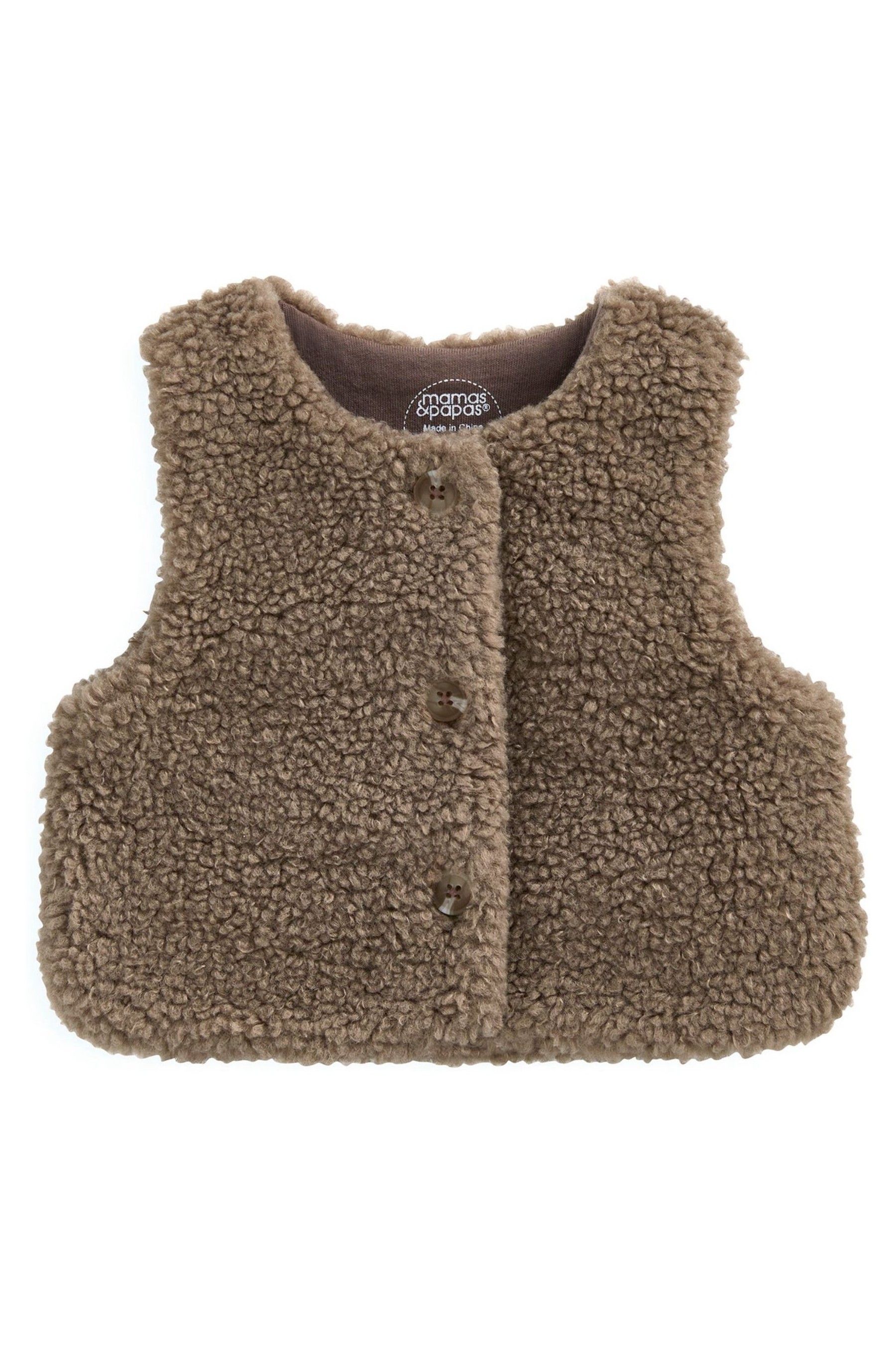 Buy Mamas Papas Striped Brown Sleepsuit With Gilet Set from the Next UK online shop