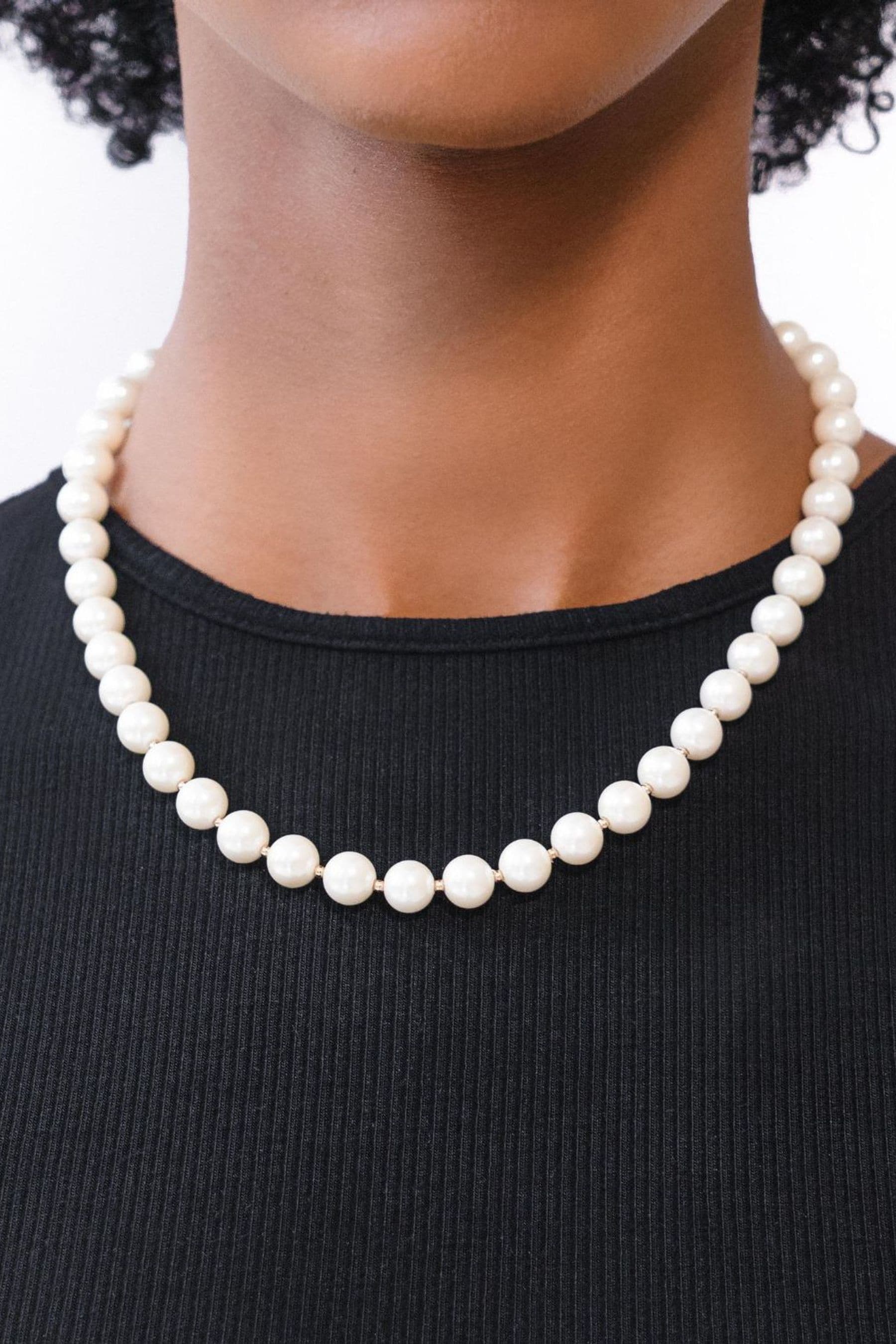 Buy Lauren Ralph Lauren Gold Tone16In Pearl Collar Necklace from Next Luxembourg