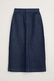 Seasalt Cornwall Blue Fruit Tree Midi Denim Skirt - Image 1 of 4