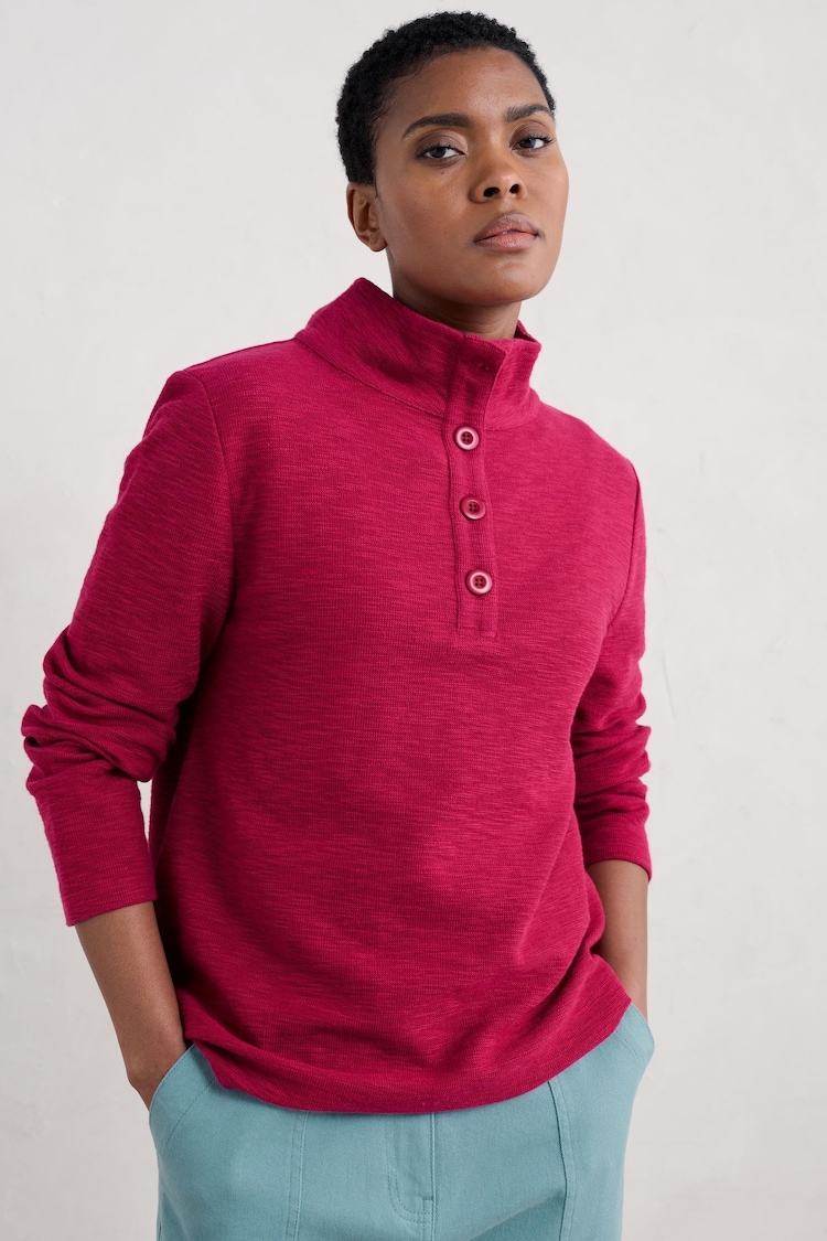 Seasalt Cornwall Pink Last Boat Sweatshirt - Image 1 of 5