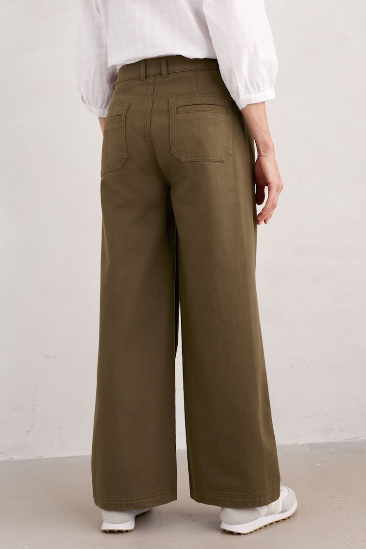 Seasalt Cornwall Green Milly Wide Leg Denim Trousers - Image 2 of 5