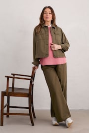 Seasalt Cornwall Green Milly Wide Leg Denim Trousers - Image 3 of 5