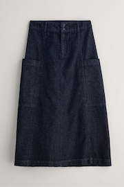 Seasalt Cornwall Blue Atlantic Ivy 100% Cotton Midi Skirt - Image 4 of 5