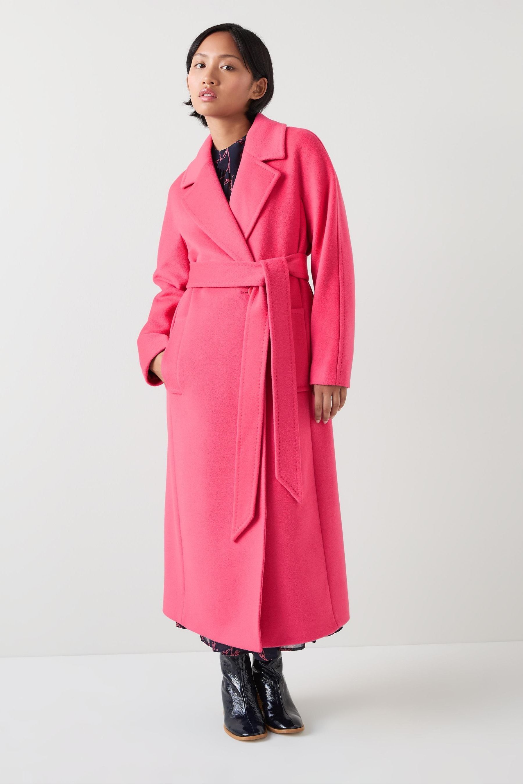 Buy LK Bennett Pink Frances Petite Maxi Wool Coat from the Next UK online shop