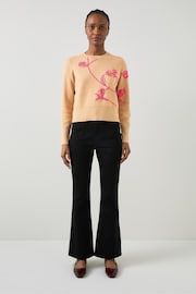 LK Bennett Brown Henrietta Flower Detail Jumper - Image 1 of 3