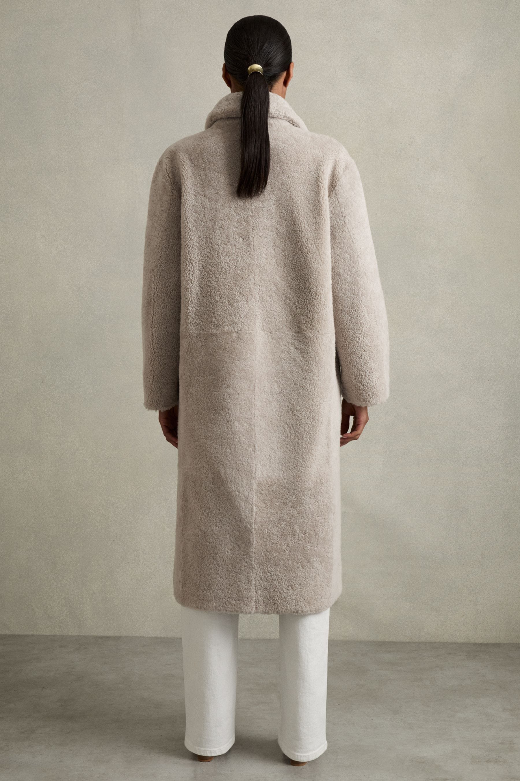 Reiss eilish double breasted coat neutral store