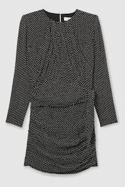 Reiss Black Taylor Gathered Polka-Dot Georgette Mini Dress - Image 2 of 6