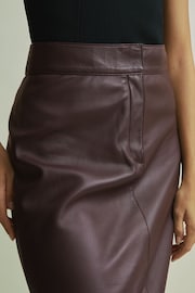 Florere Leather Pencil Midi Skirt - Image 5 of 7