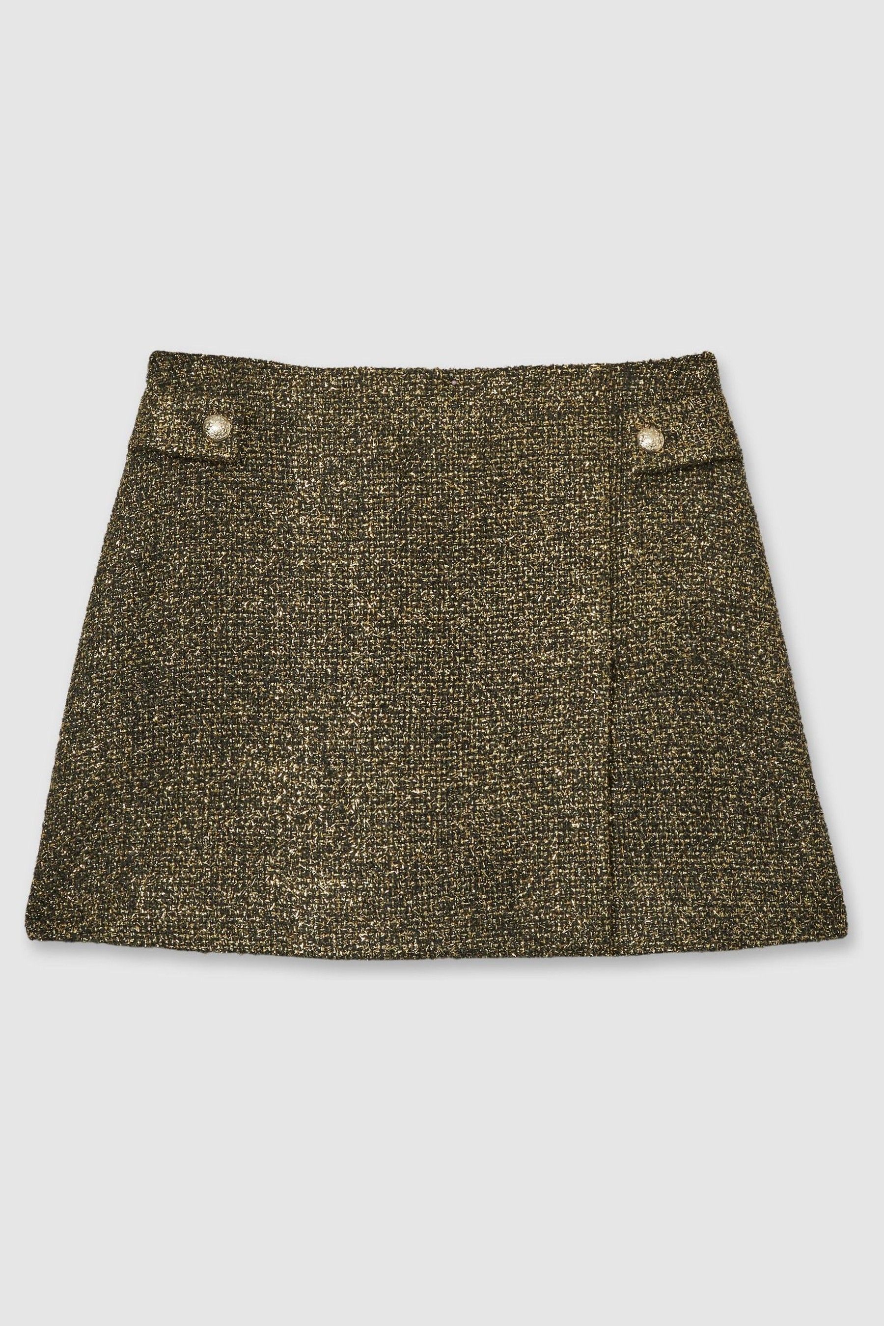 Buy Reiss Gold Elilah Metallic Knit Wrap Mini Skirt from Next Luxembourg