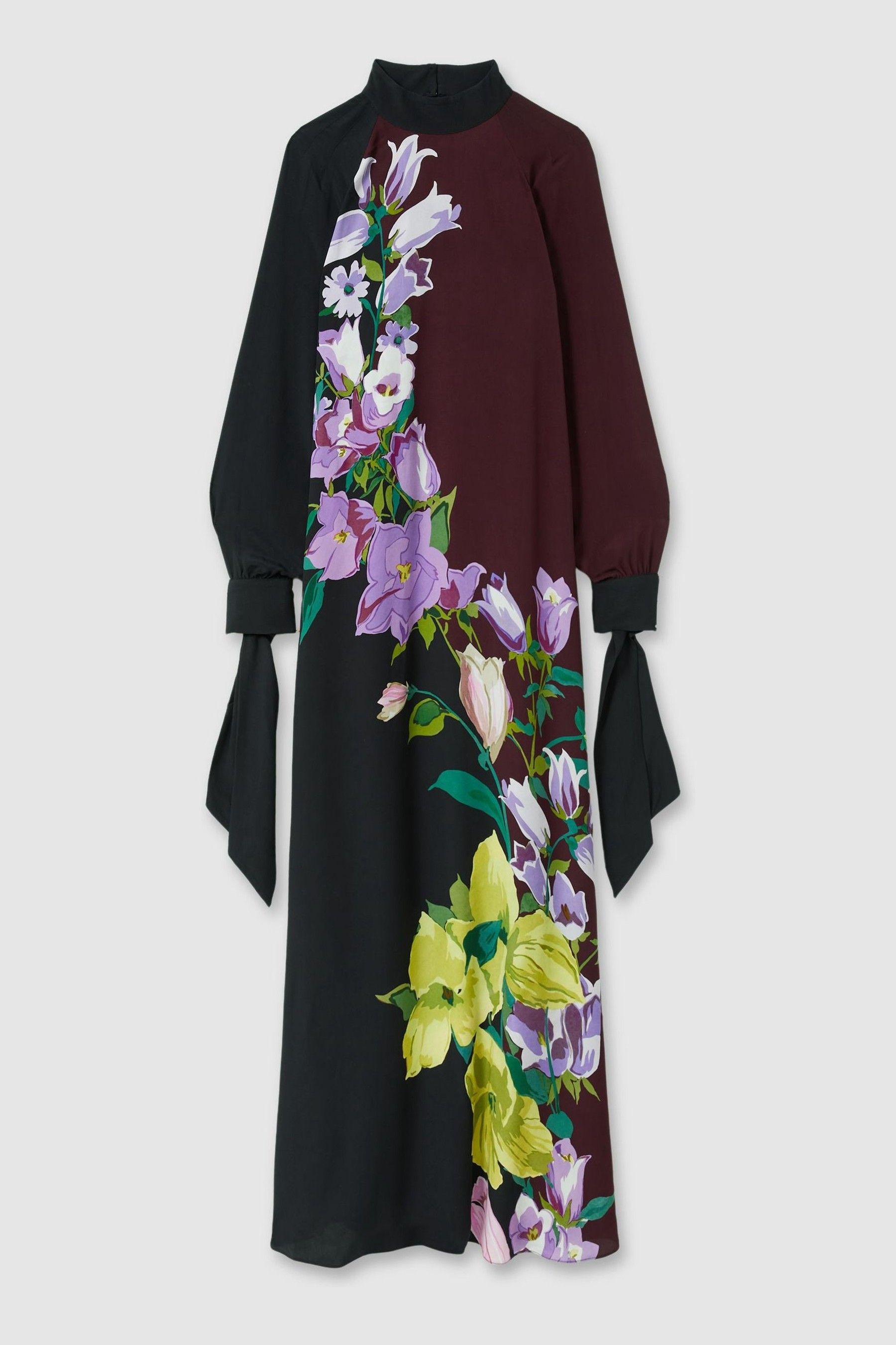 Botanical scarf column dress clearance