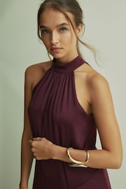 Florere Halter Neck Asymmetric Midi Dress - Image 3 of 6