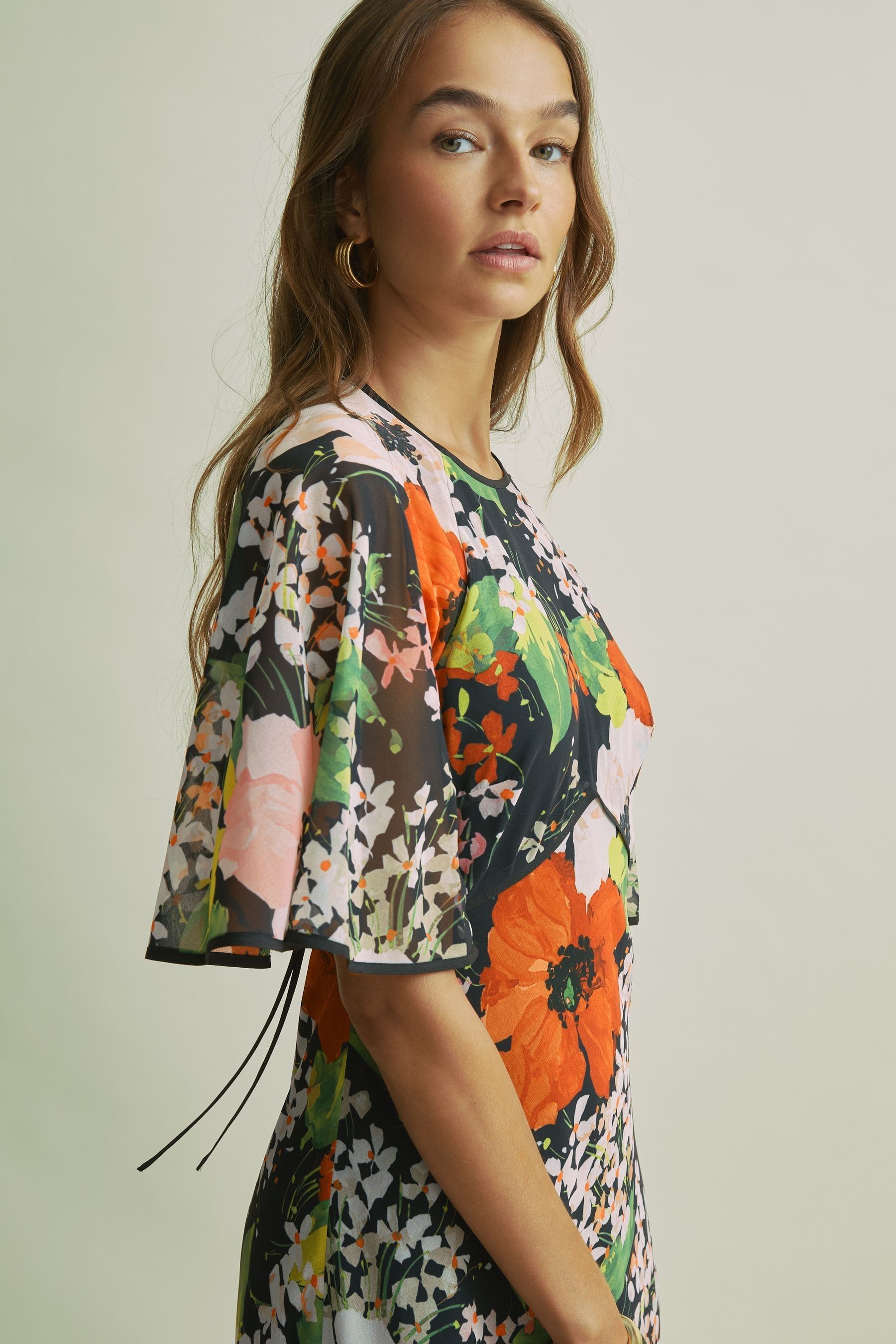 Buy Florere Cape Detail Midi Dress from Next Oman