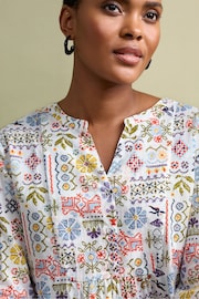 Seasalt Cornwall White Aventurier Printed Cotton Tunic - Image 1 of 1