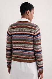 Seasalt Cornwall Purple Lamorna Lane Fair Isle Cardigan - Image 2 of 8