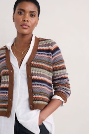 Seasalt Cornwall Purple Lamorna Lane Fair Isle Cardigan - Image 4 of 8