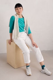 Seasalt Cornwall Blue Easel 3/4 Sleeve Top - Image 3 of 5