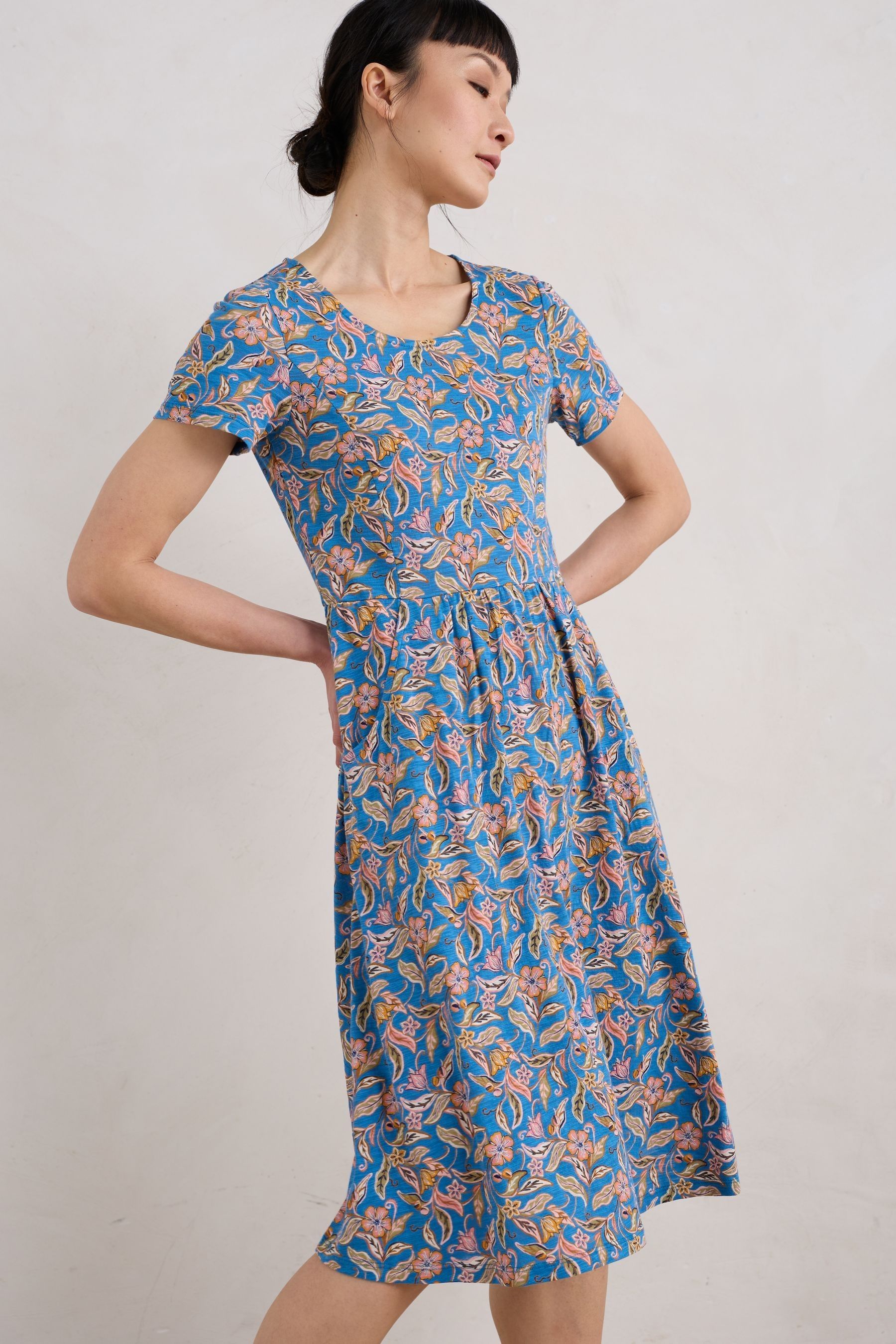 Buy Seasalt Cornwall Blue Enor Fit and Flare Dress from Next USA