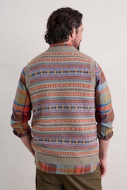 Seasalt Cornwall Black Mens Fair Isle Walt Vest - Image 2 of 5