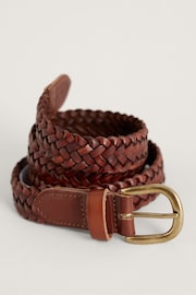 Seasalt Cornwall Brown Intertwined Woven Leather Belt - Image 3 of 4