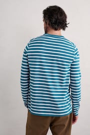 Seasalt Cornwall Blue Mens Sailor Shirt With Crew Neck - Image 3 of 5