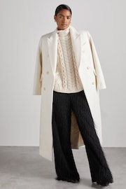 Reiss Cream Aubrey Atelier Wool and Cashmere Cabled Jumper - Image 6 of 7