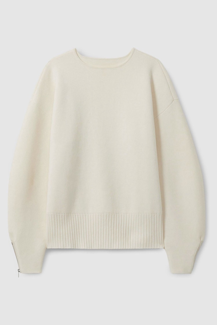 Florere Wool Blend Boxy Blouson Sleeve Jumper - Image 2 of 7