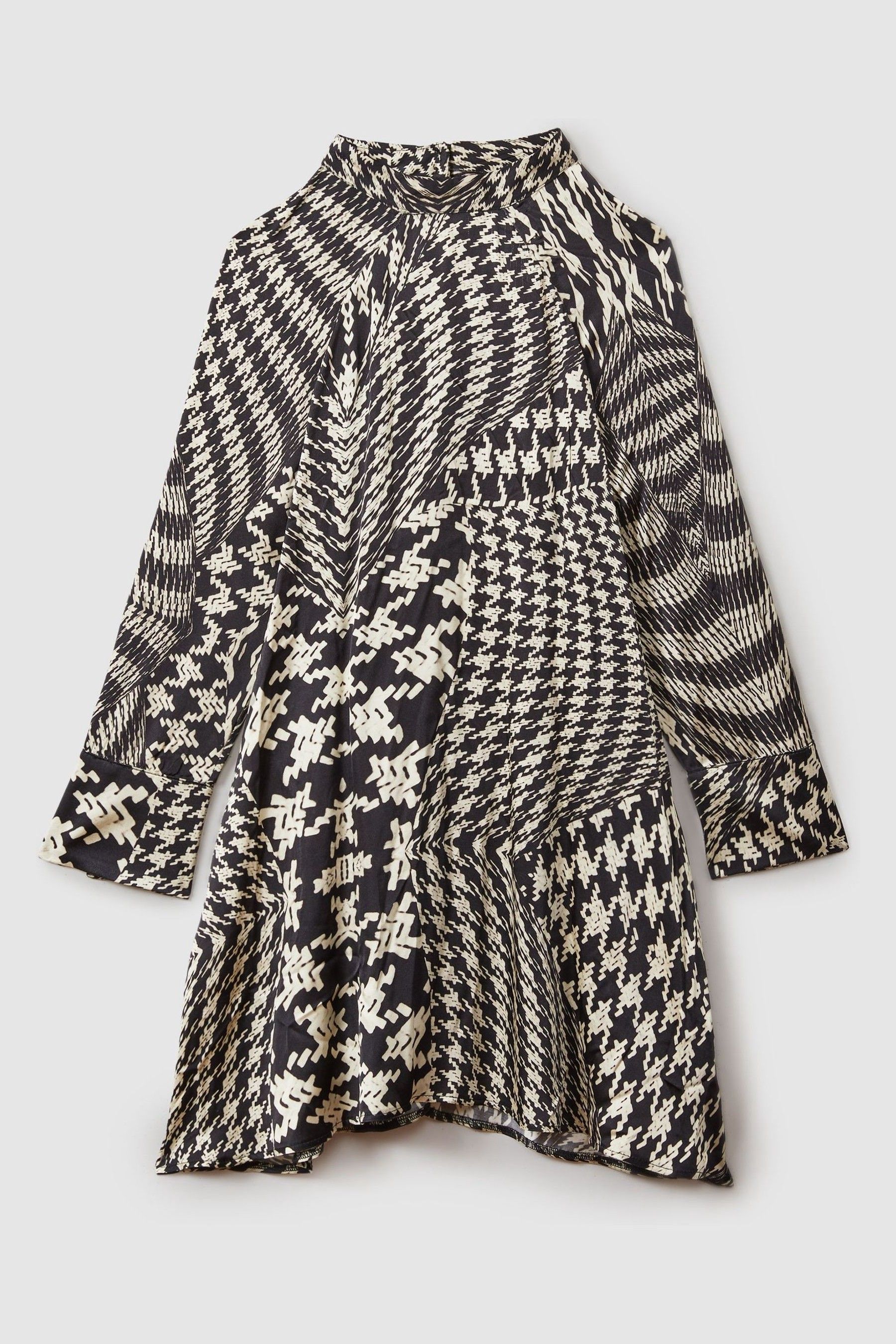 Buy Reiss Black Cream Ester 4 9 yrs Dogtooth Flared Hem Dress from Next Canada