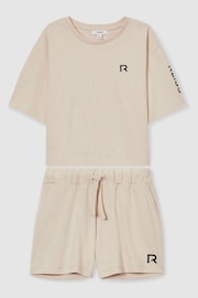 Reiss Stone Carly 4-9 yrs Cotton-Jersey T-shirt and Shorts Set - Image 2 of 5