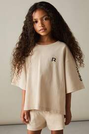 Reiss Stone Carly Cotton-Jersey T-Shirts and Shorts Set - Image 3 of 5