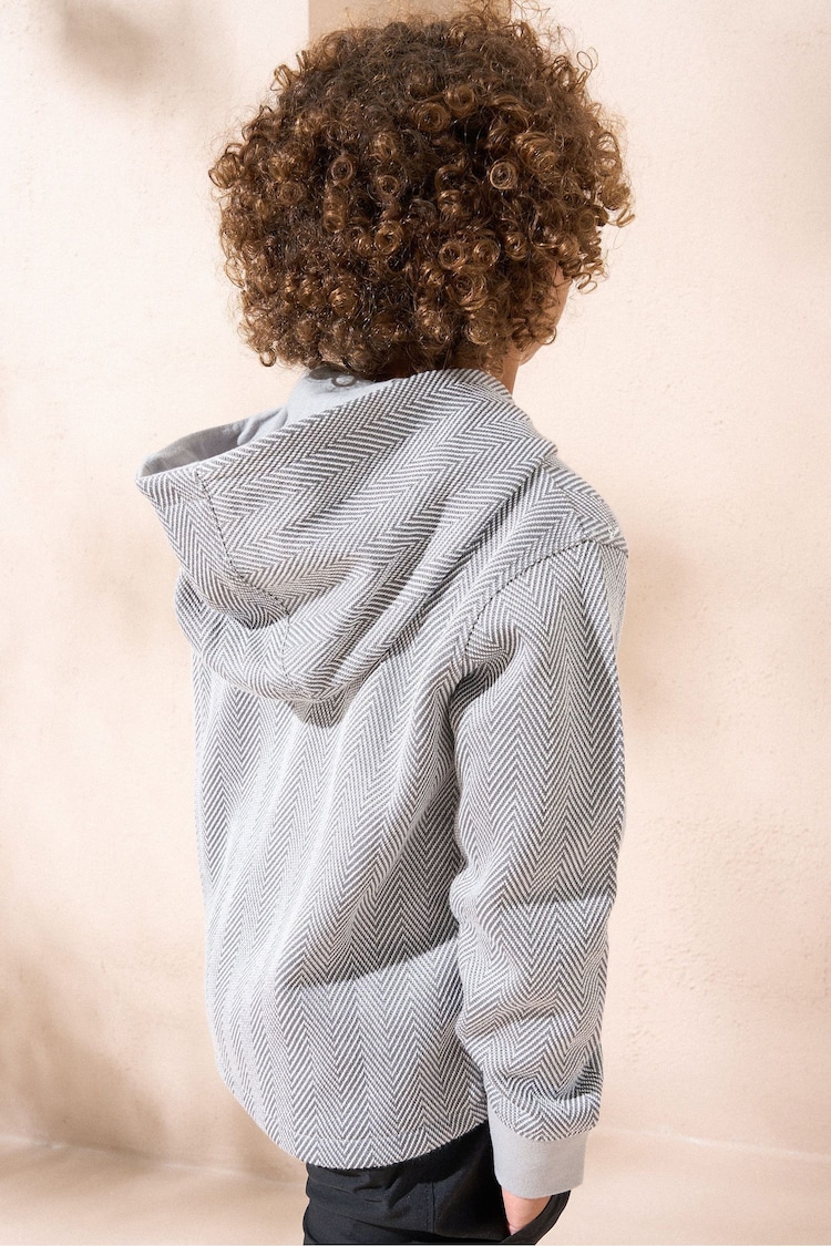 Angel & Rocket Grey Connor Herringbone Smart Hoodie - Image 2 of 3