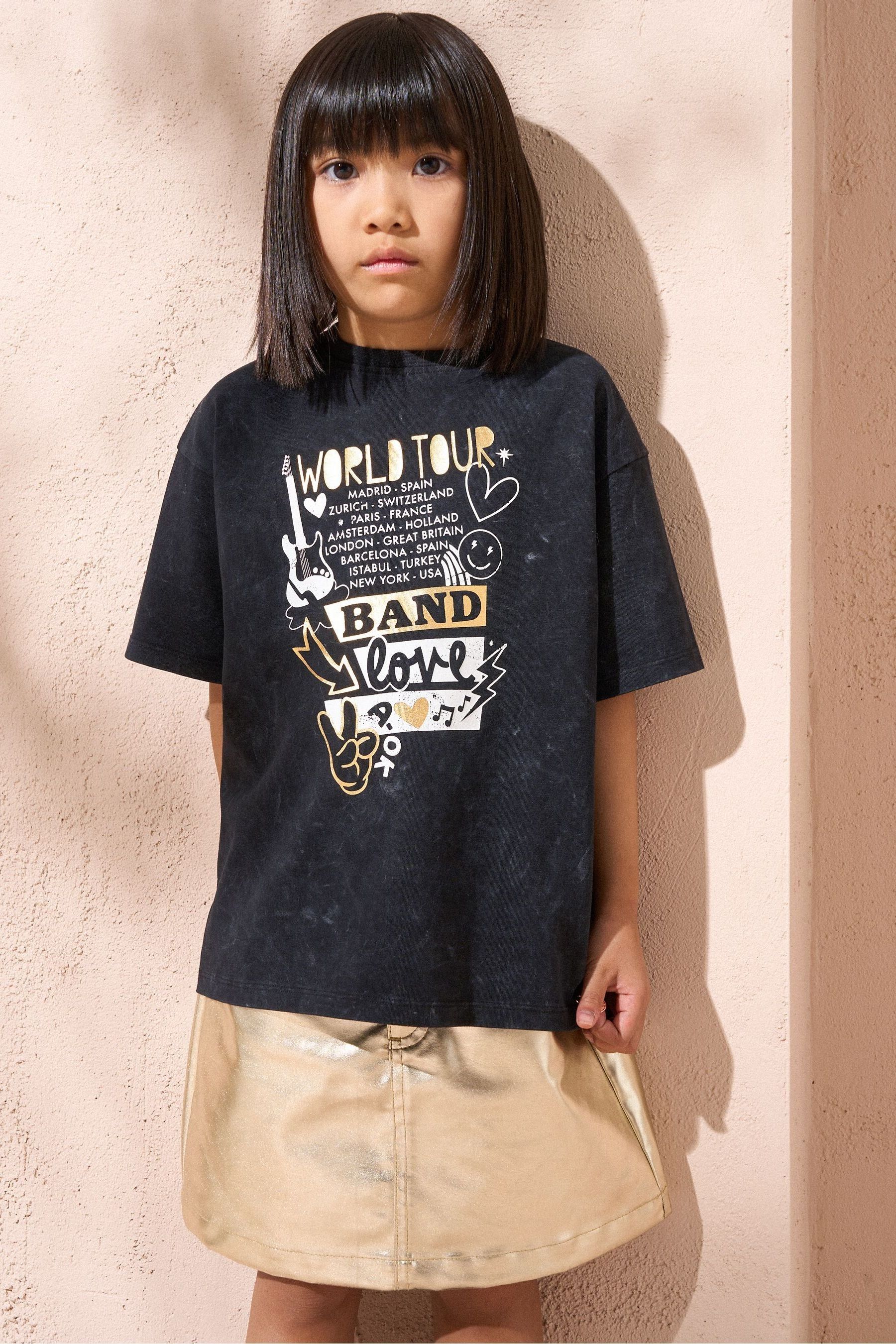 Metallic skirt band tee cheap